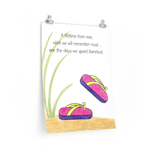 Pink Flip Flops Premium Matte Poster, Inspirational Posters, Posters for Kids Teens Adults