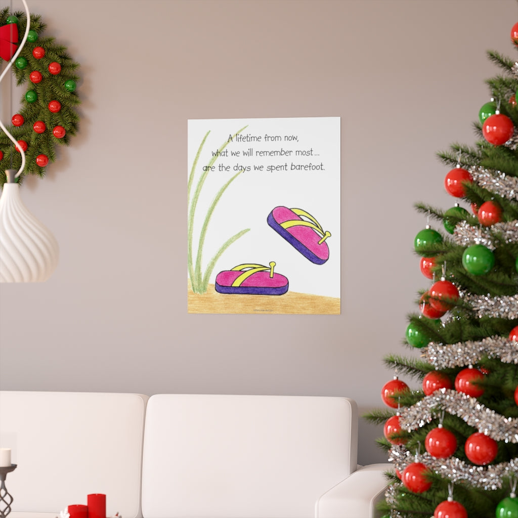 Pink Flip Flops Premium Matte Poster, Inspirational Posters, Posters for Kids Teens Adults