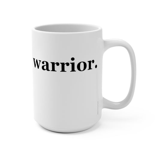 word love. - "warrior." design 15 oz. ceramic mug
