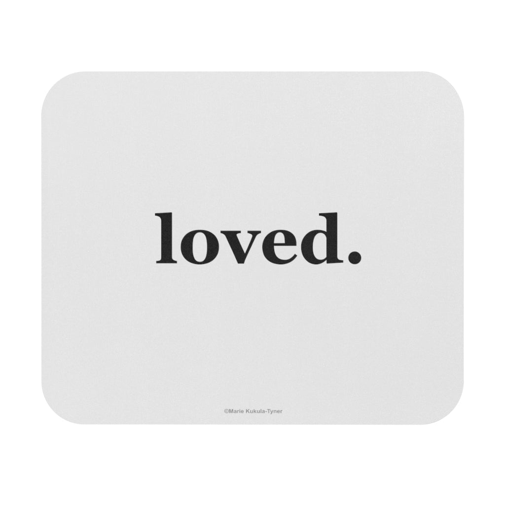 word love. - "loved." design mouse pad