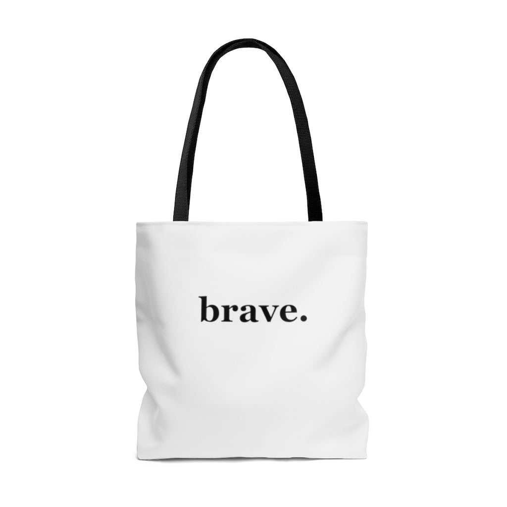 word love. - "brave." design tote bag - available in 3 sizes