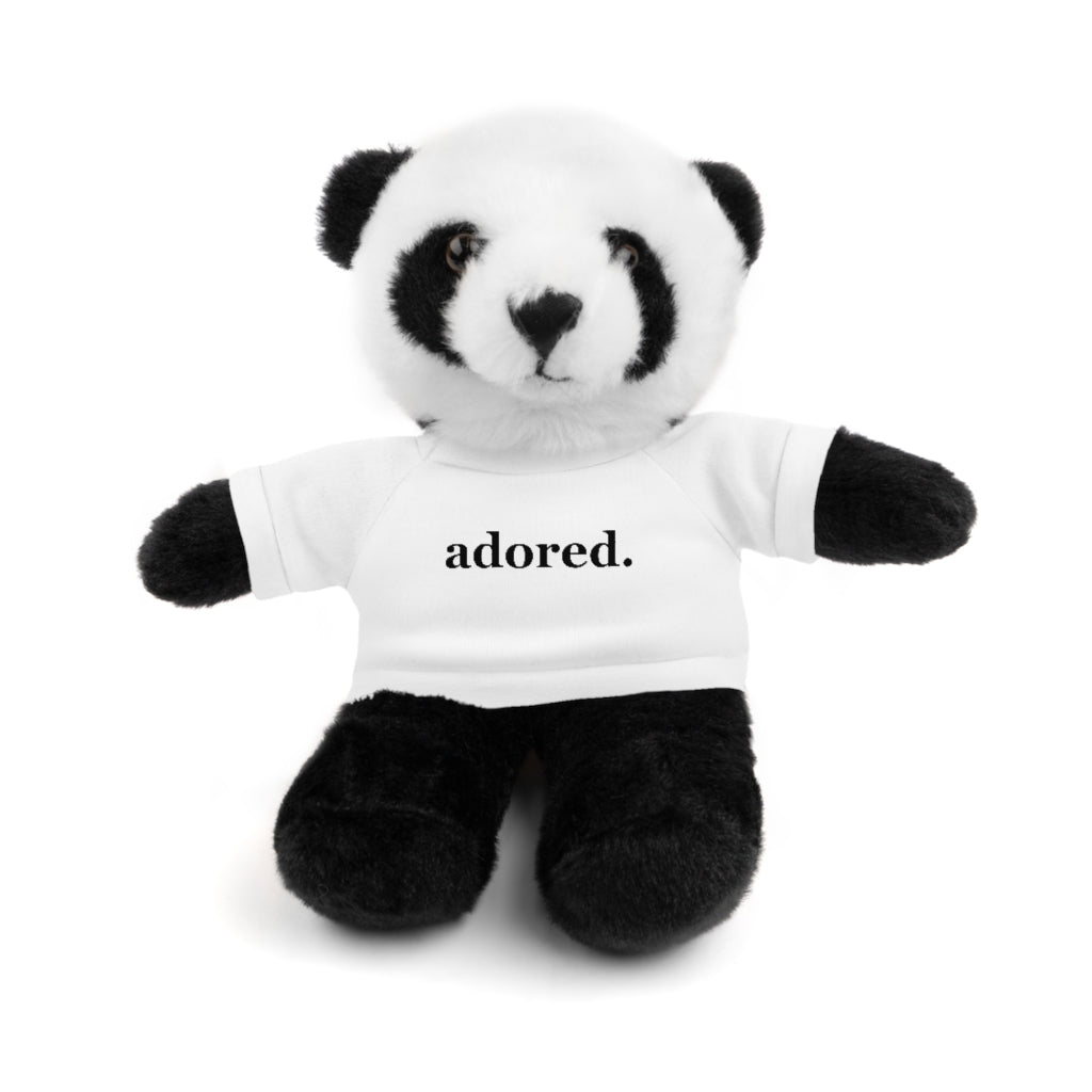 word love. - stuffed plushie animal with "adored." design tee (6 different animals to choose from)