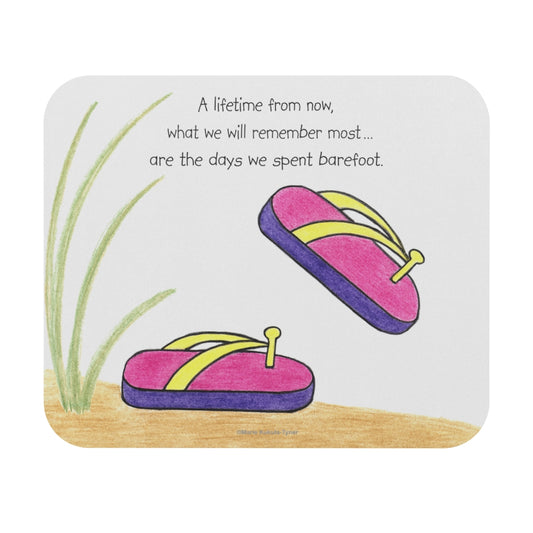 Pink Flip Flops Mouse Pad, Inspirational Mouse Pads, Gifts for Kids Teens Adults