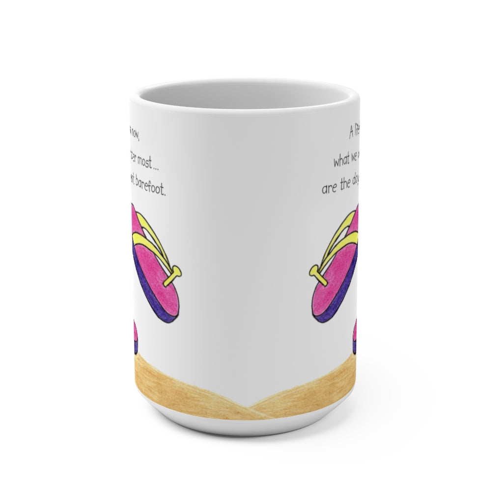 Pink Flip Flops Large 15 oz. Ceramic Mug, Inspirational Mug, Gifts for Kids Teens Adults