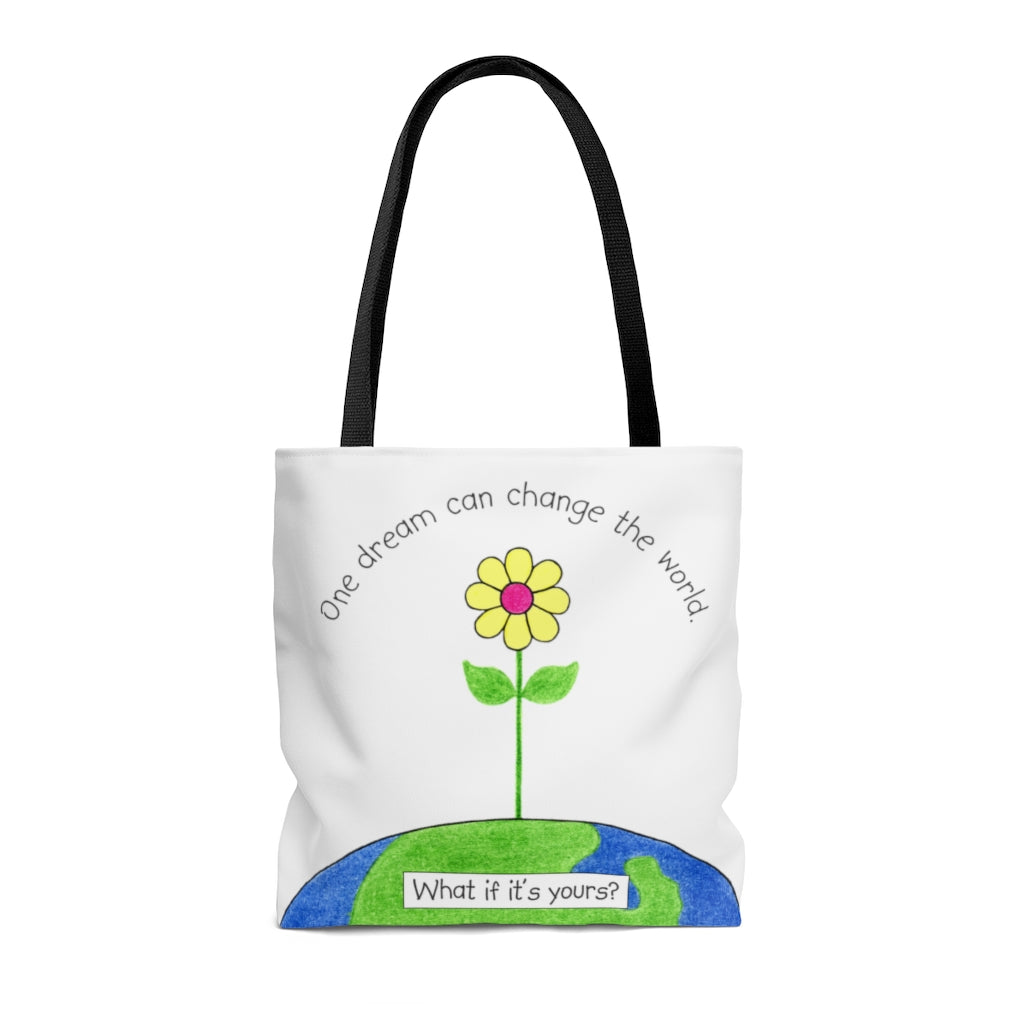 One Dream Tote Bag - Available in 3 Sizes, Inspirational Tote Bags, Gifts for Kids Teens Adults, Chemo Bags