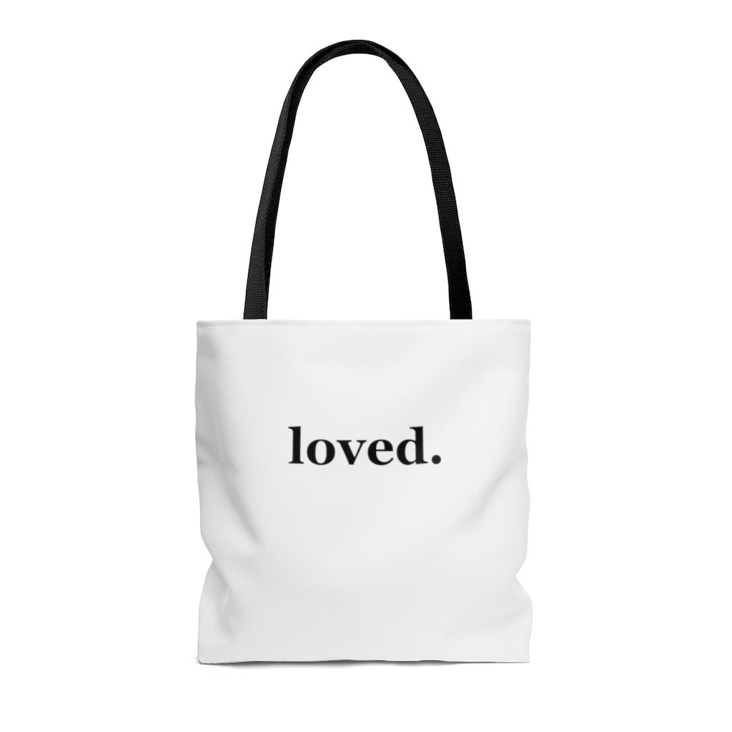 word love. - "loved." design tote bag - available in 3 sizes