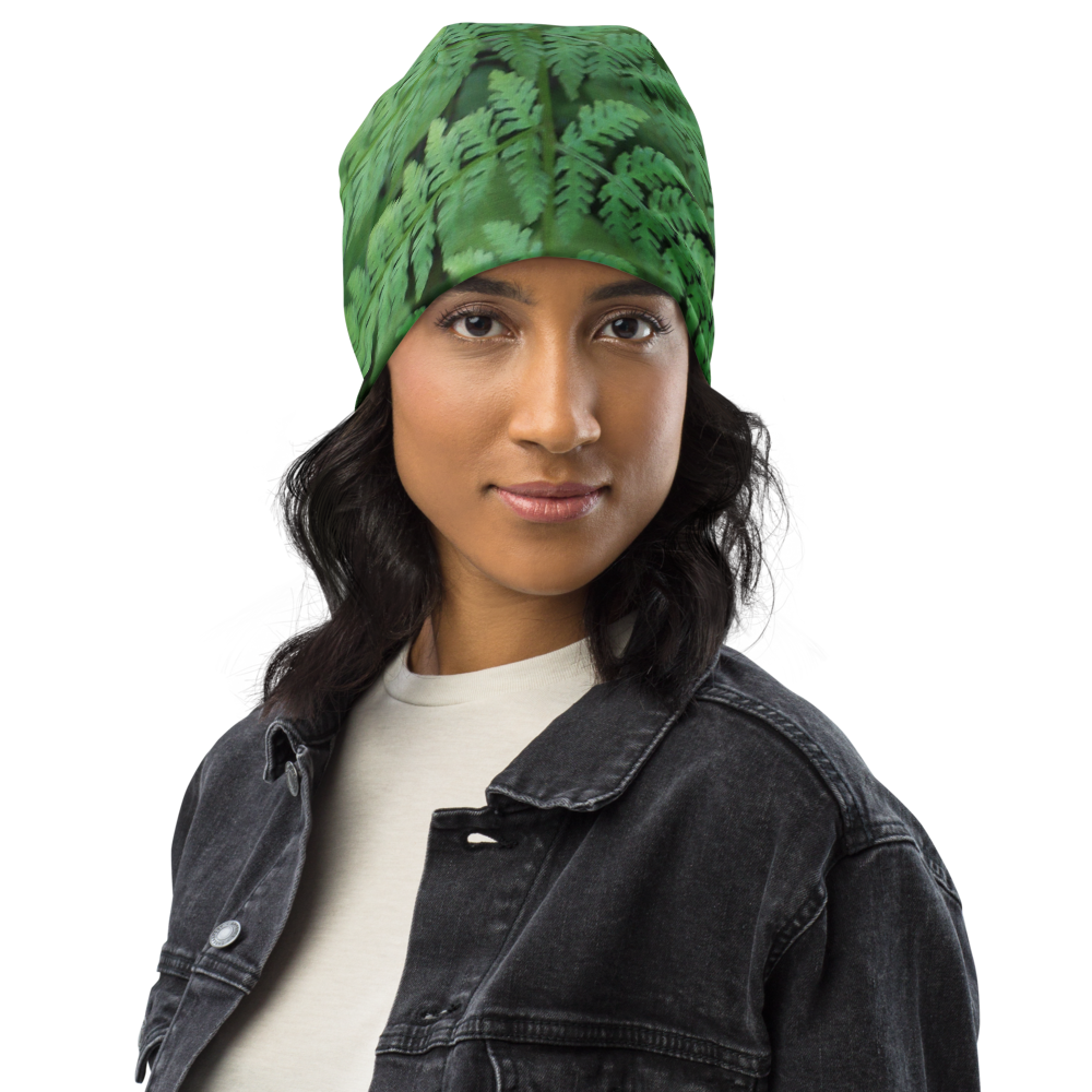 The EARTH LOVE Collection - "A Forest Fern" Design Beanie - Lightweight, Cute Chemo Hat