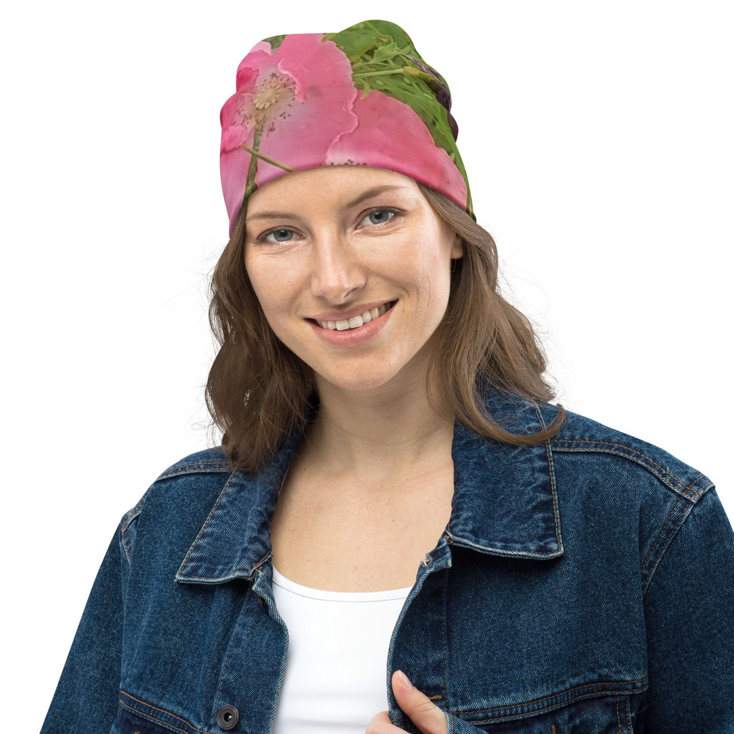 The FLOWER LOVE Collection - "Pretty Pink Poppies" Design Beanie - Lightweight, Cute Chemo Hat