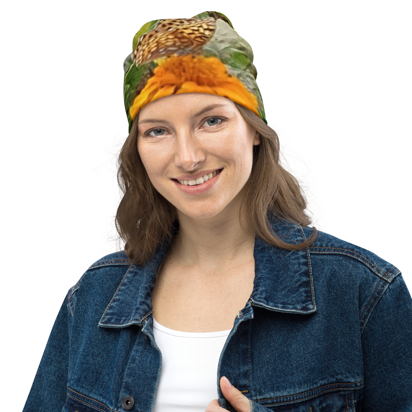 The FLOWER LOVE Collection - "Butterfly on a Bloom" Design Beanie - Lightweight, Cute Chemo Hat