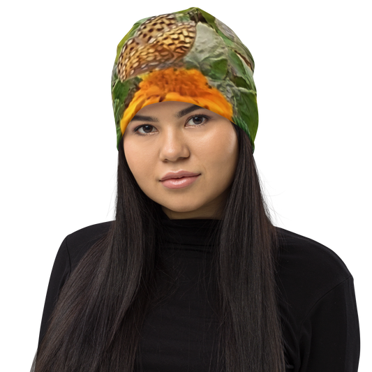 The FLOWER LOVE Collection - "Butterfly on a Bloom" Design Beanie - Lightweight, Cute Chemo Hat