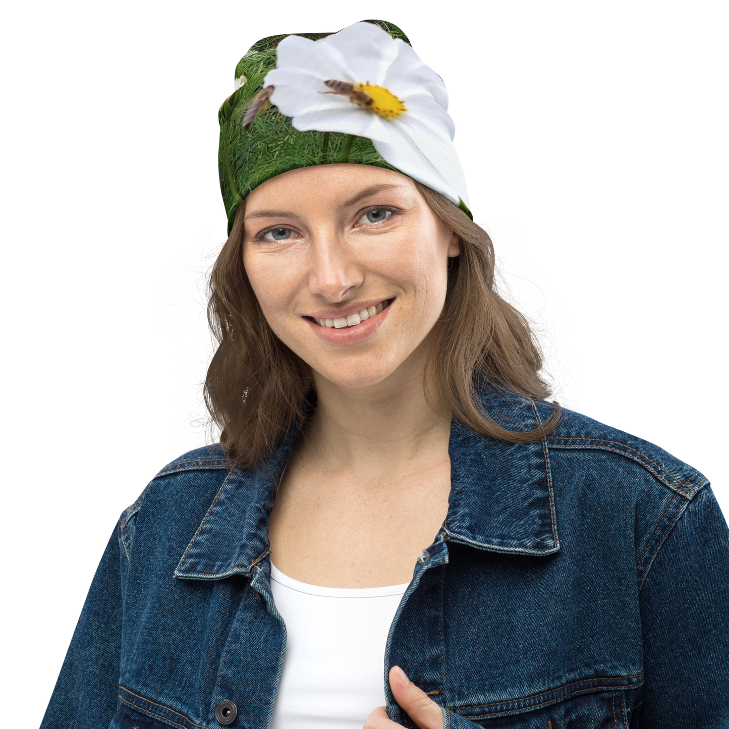 The FLOWER LOVE Collection - "Captivating Cosmos" Design Beanie - Lightweight, Cute Chemo Hat