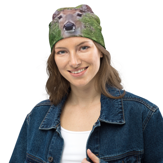The EARTH LOVE Collection - "A Divine Doe" Design Beanie - Lightweight, Cute Chemo Hat