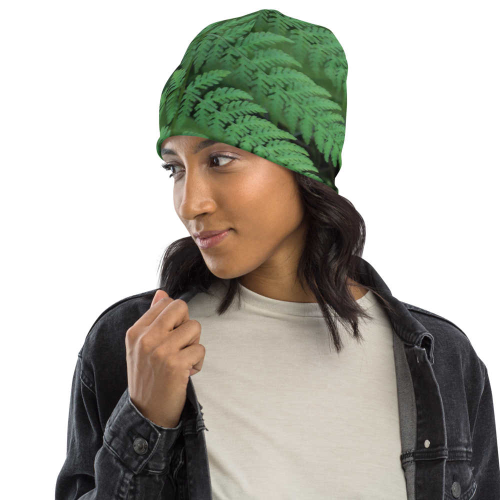 The EARTH LOVE Collection - "A Forest Fern" Design Beanie - Lightweight, Cute Chemo Hat