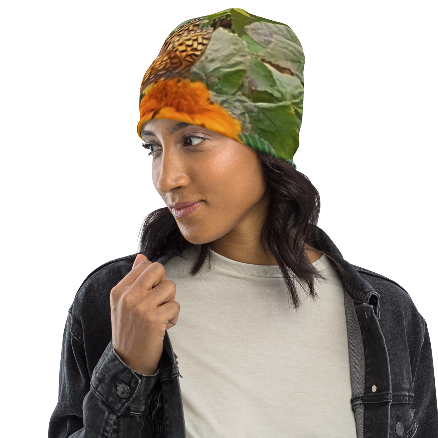 The FLOWER LOVE Collection - "Butterfly on a Bloom" Design Beanie - Lightweight, Cute Chemo Hat