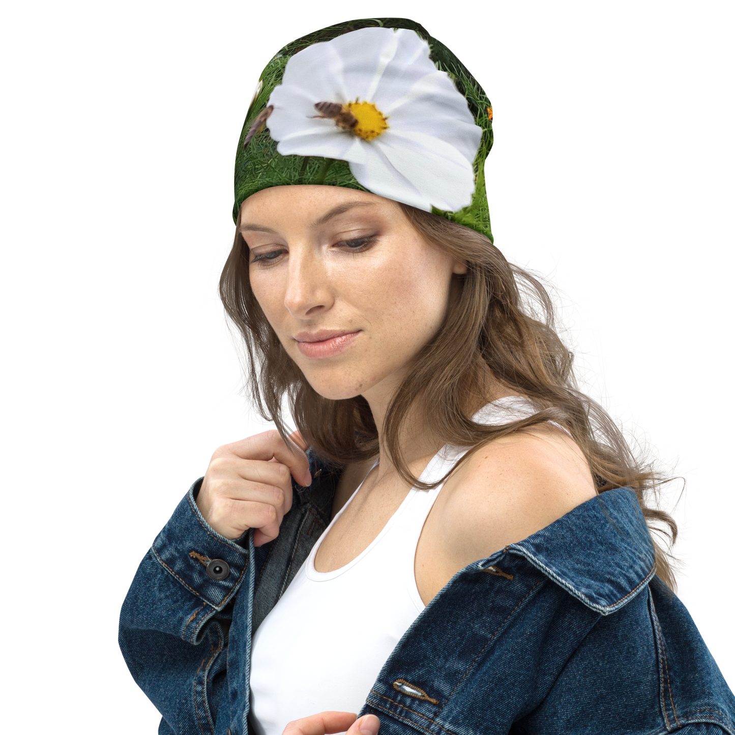 The FLOWER LOVE Collection - "Captivating Cosmos" Design Beanie - Lightweight, Cute Chemo Hat