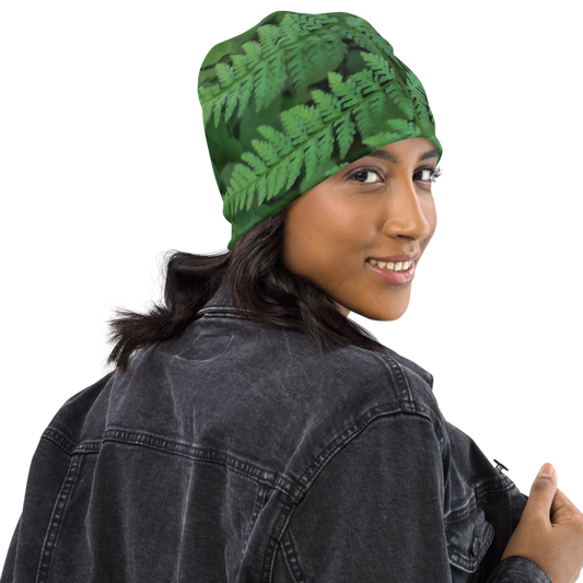 The EARTH LOVE Collection - "A Forest Fern" Design Beanie - Lightweight, Cute Chemo Hat