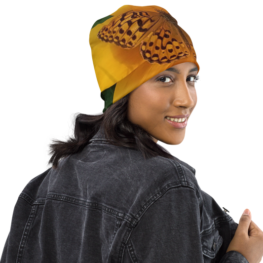 The FLOWER LOVE COLLECTION  -  "Butterfly Beauty" Design Beanie - Lightweight, Cute Chemo Hat