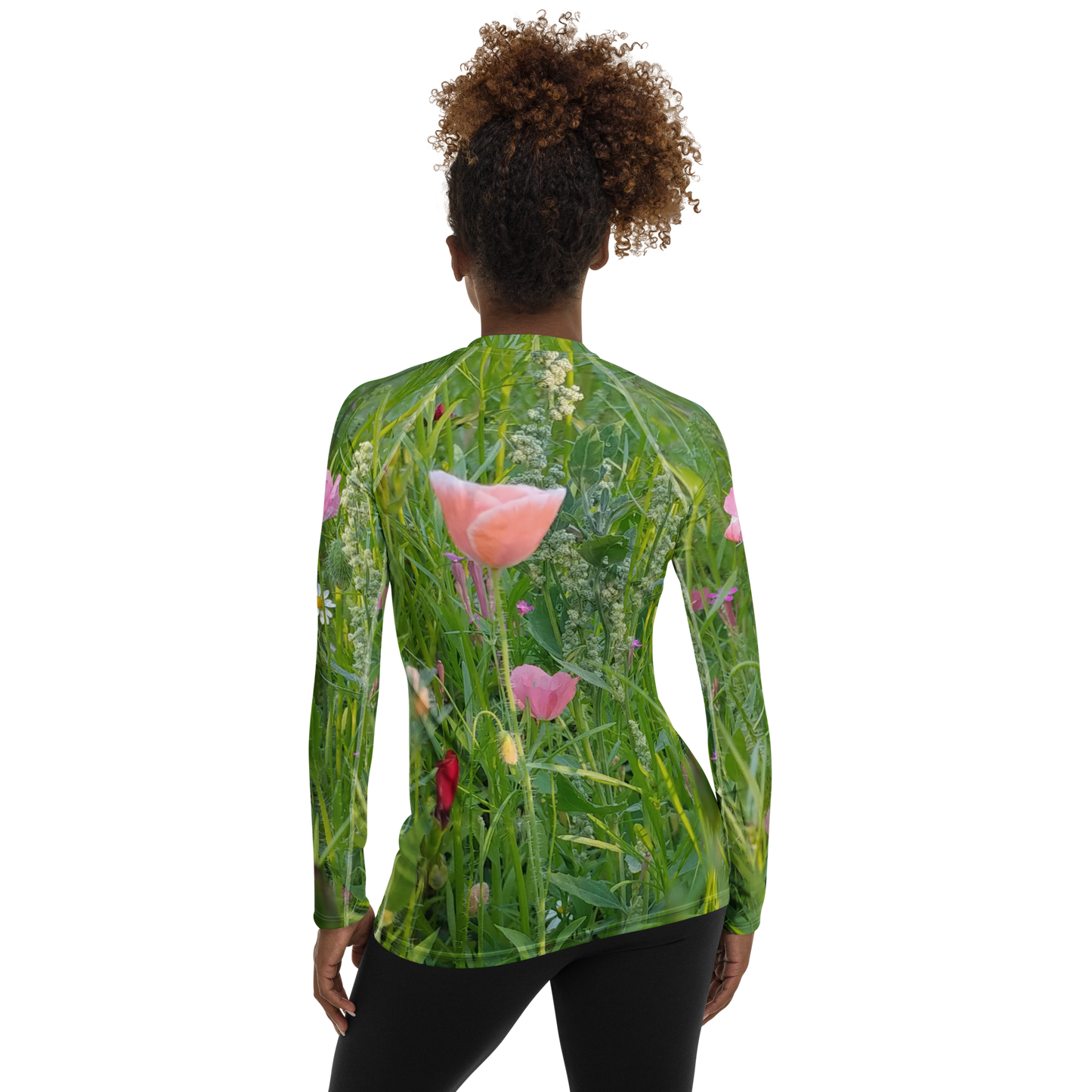 The FLOWER LOVE Collection - "Wildflower Wonder" Design Luxurious Women's Rash Guard, Sun Protective Clothing, Sports & Fitness Clothing