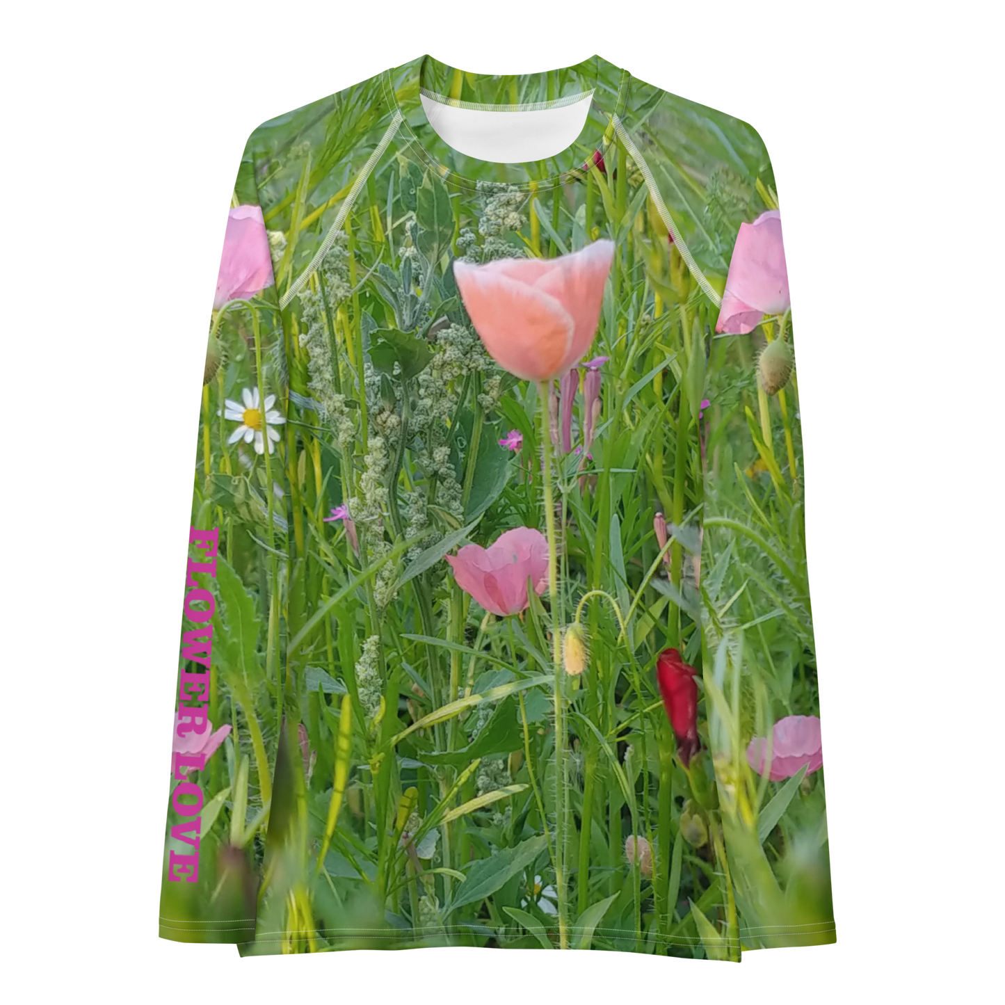 The FLOWER LOVE Collection - "Wildflower Wonder" Design Luxurious Women's Rash Guard, Sun Protective Clothing, Sports & Fitness Clothing