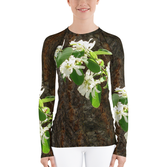 The EARTH LOVE Collection - "Bark & Blossom Bliss" Design Luxurious Women's Rash Guard