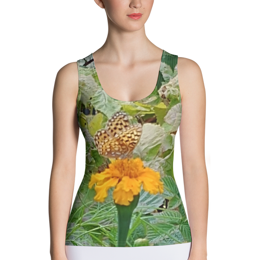 The FLOWER LOVE Collection - "Butterfly on a Bloom" Design Tank Top
