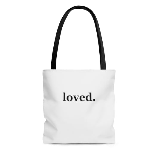 word love. - "loved." design tote bag - available in 3 sizes
