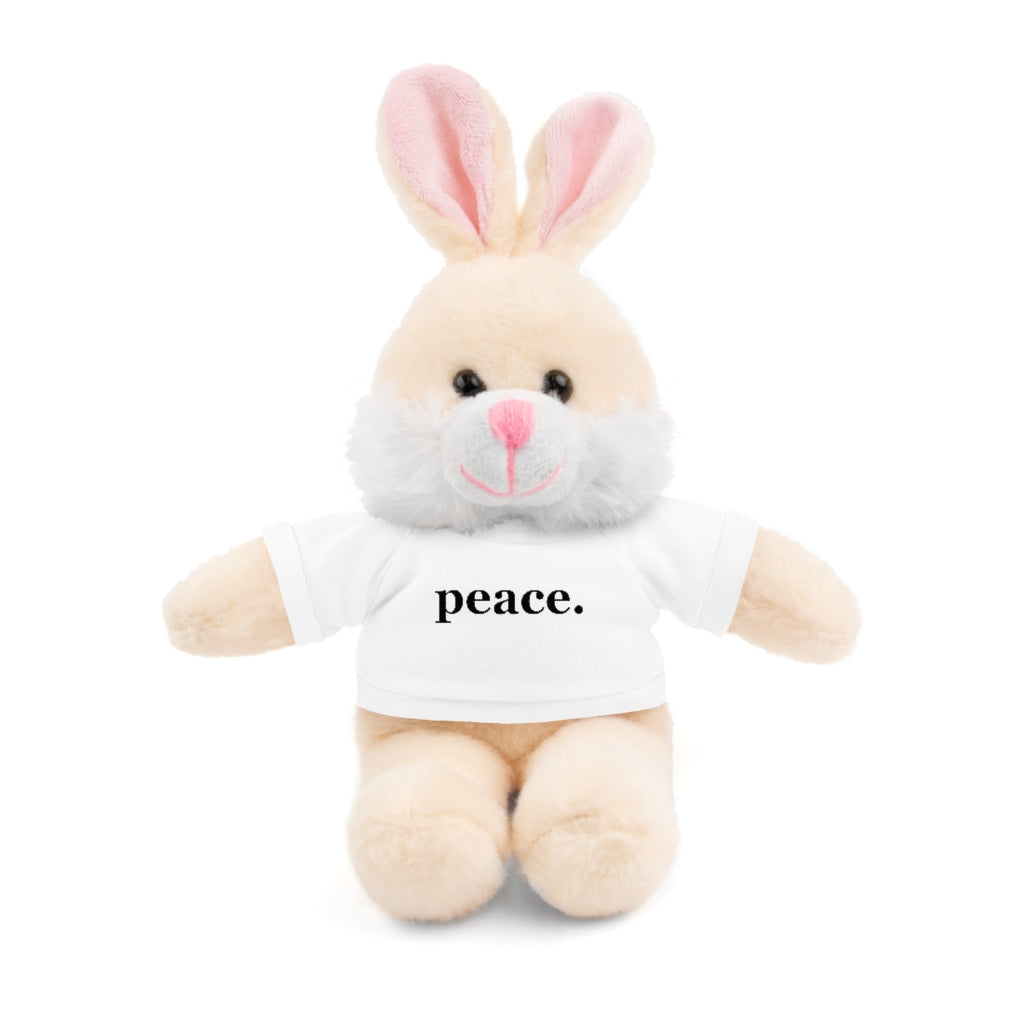 word love. - stuffed plushie animal with "peace." design tee (6 different animals to choose from)