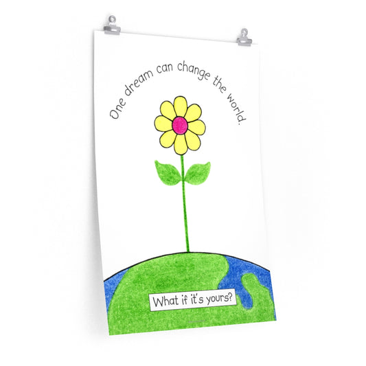 One Dream Premium Matte Vertical Poster, Inspirational Posters, Posters for Kids Teens Adults