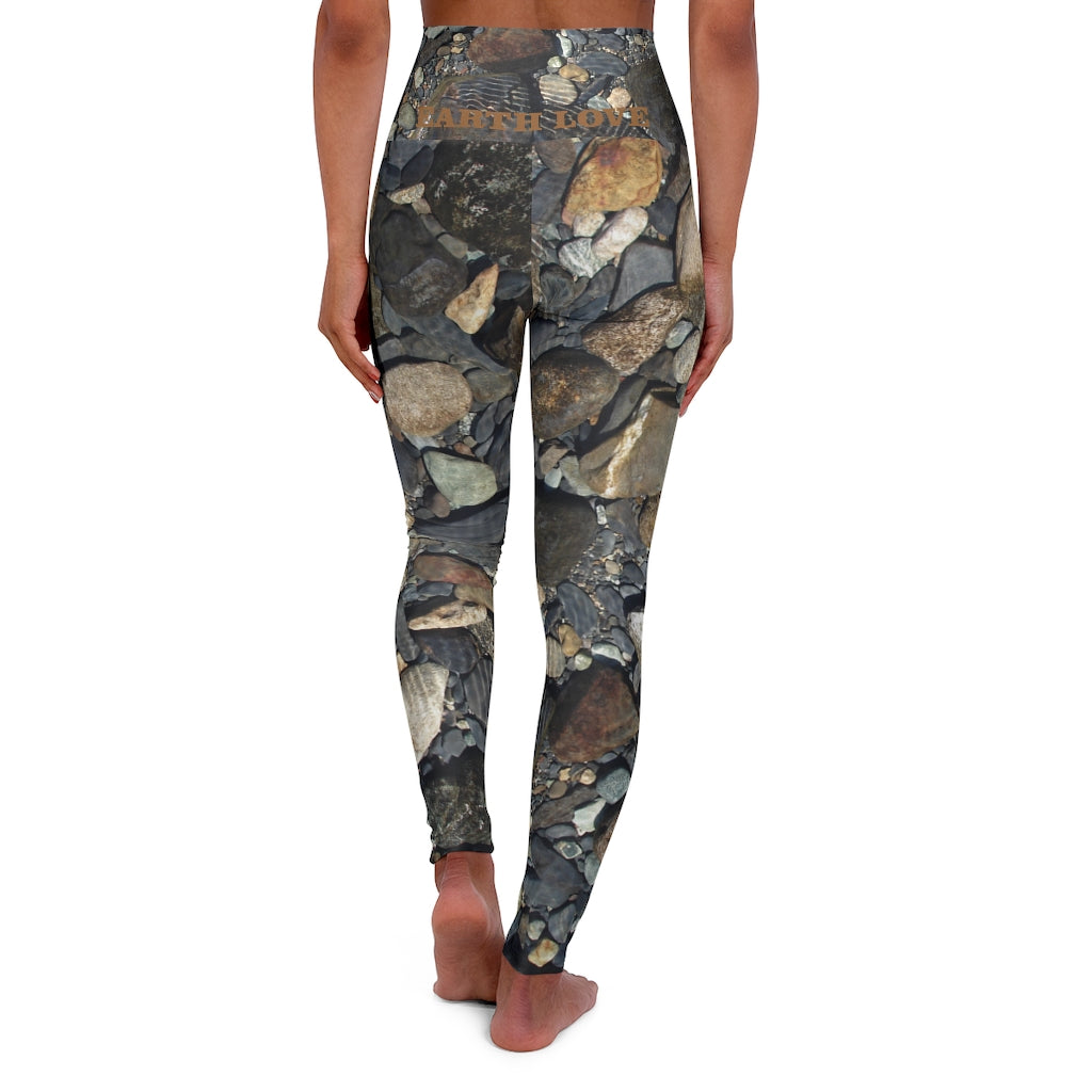 The EARTH LOVE Collection - Rock Renaissance Design High-Waisted Yoga  Leggings, Fitness Leggings, Nature-Inspired Leggings