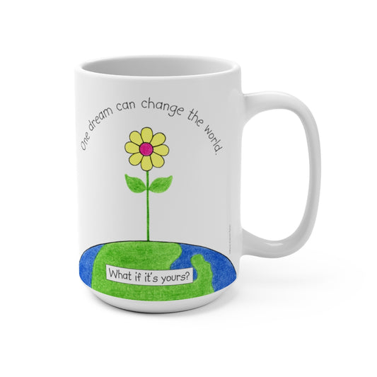 One Dream Large 15 oz. Ceramic Mug, Inspirational Mugs, Gifts for Kids Teens Adults